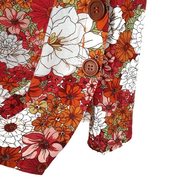 Forever 21 Red/Multi Floral Print Dress, 0X - NWT - Picture 5 of 9